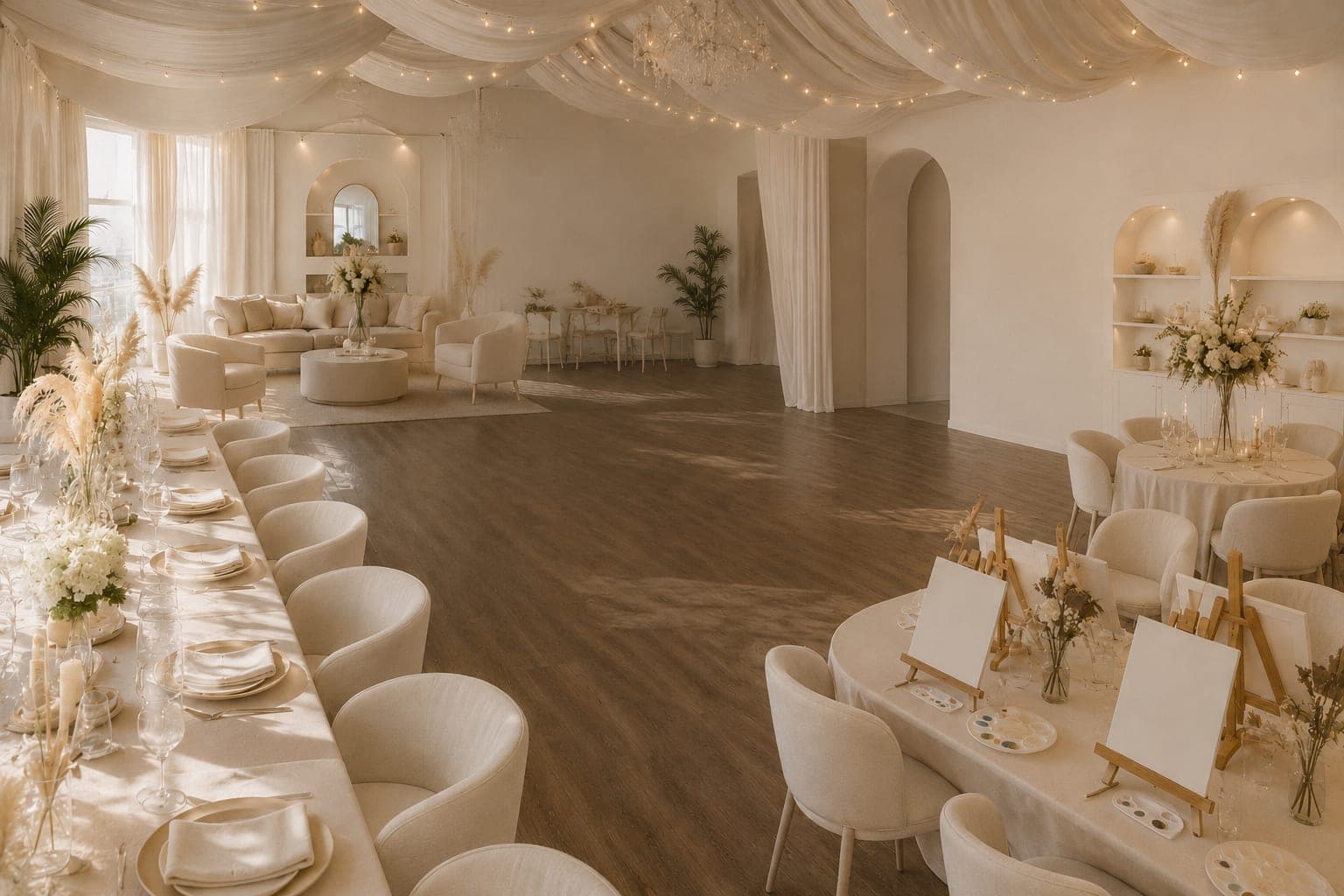 Intimate event space — draped venue